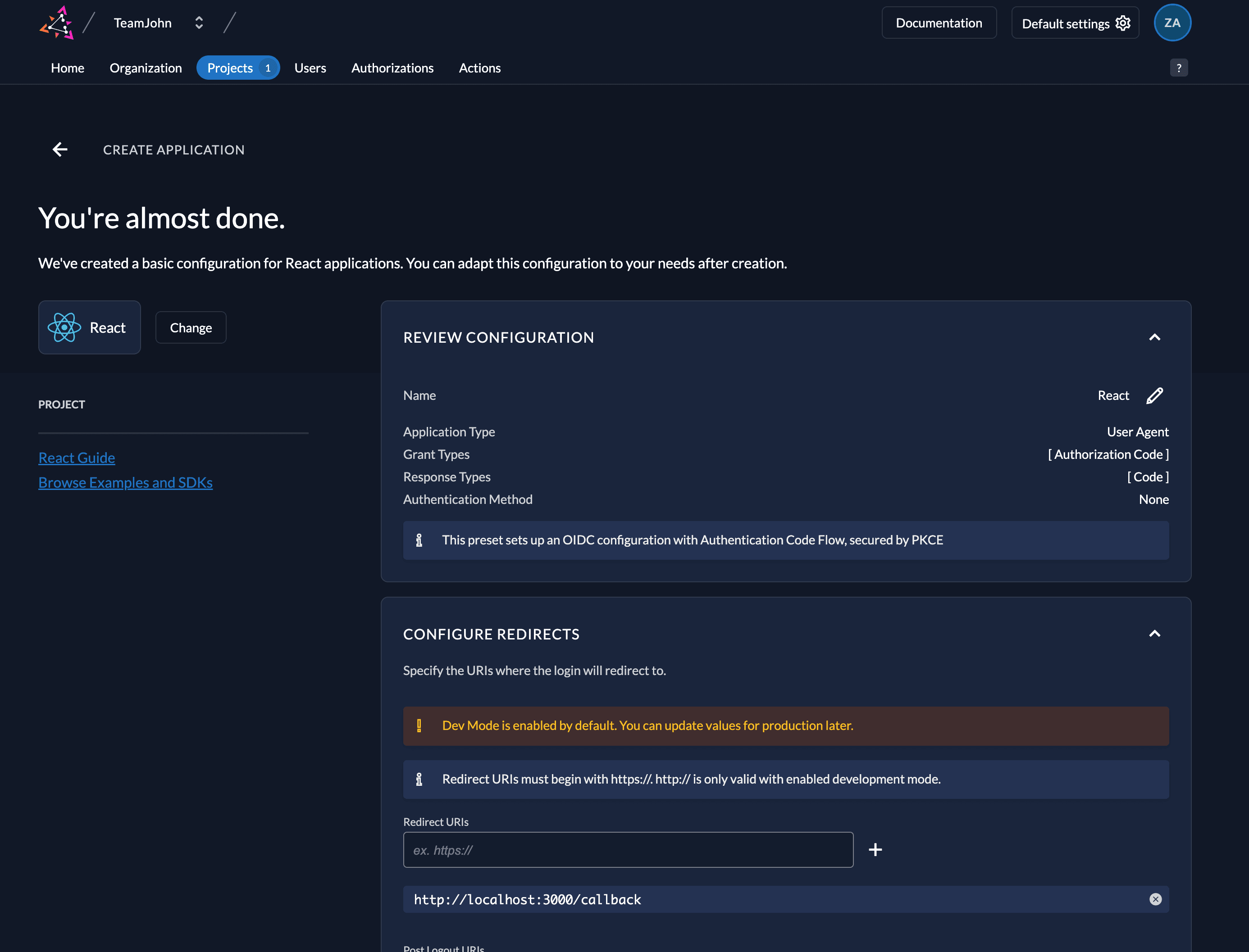 Project Configuration Overview